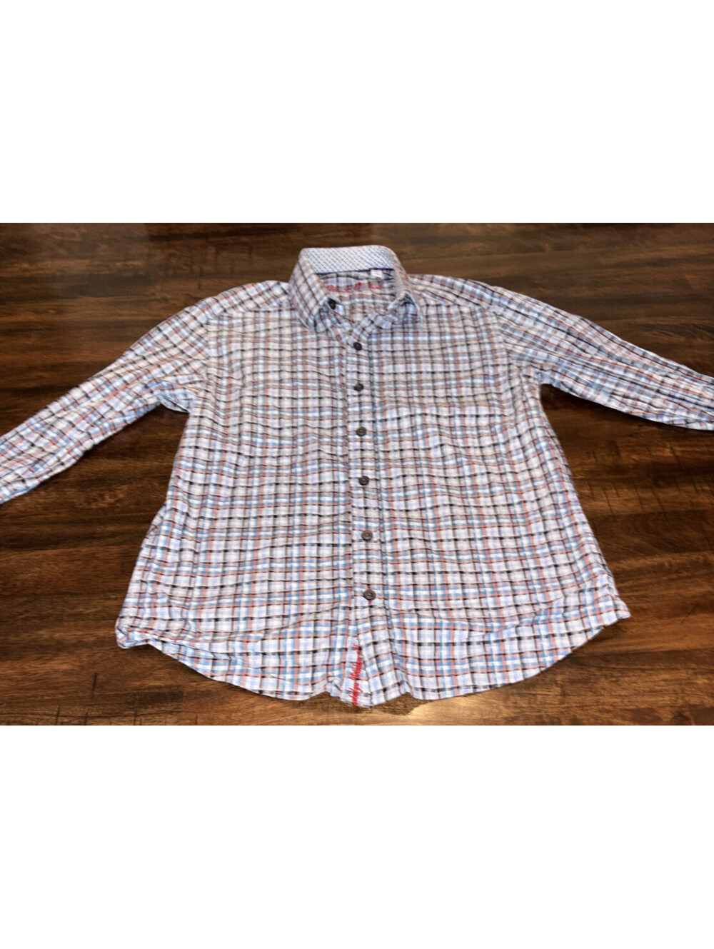 Robert Graham Mens XS Classic Fit Multicolor Plaid Jacquard Paisley Button Shirt